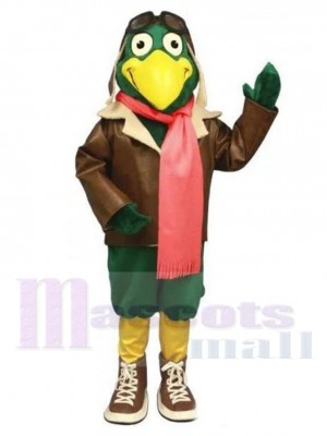 Green Pilot Bird Sky Mascot Costume Animal