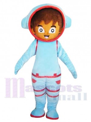 Brown Astronaut Boy Cosmonaut Mascot Costume People