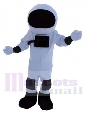 Astronaut Mascot Costume in Black and White Space Suit People