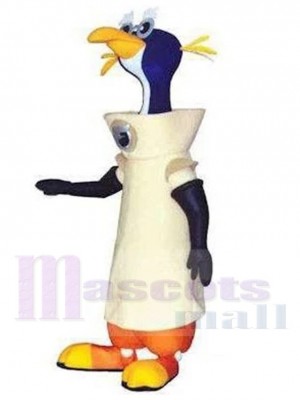 Astronaut Penguin Mascot Costume in White Space Suit Animal