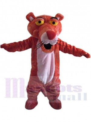 Pink Tiger Mascot Costume Animal with Red Nose