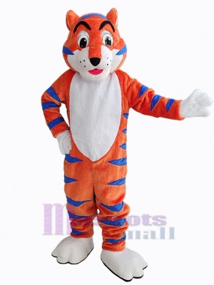 Tiger with Blue Stripes Mascot Costume Animal