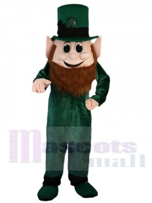 Brown Beard Green Elf Mascot Costume Cartoon