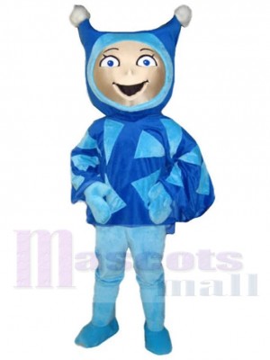 Happy Blue Elf Mascot Costume Cartoon