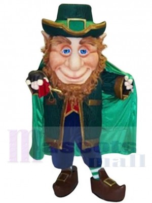 Blue Eyes Leprechaun Elf Mascot Costume Cartoon