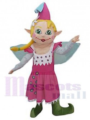 Friendly Female Elf Mascot Costume Cartoon