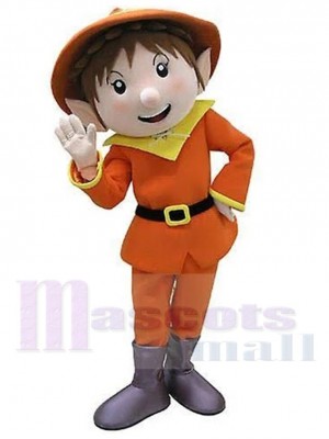 Orange Leprechaun Elf Mascot Costume Cartoon