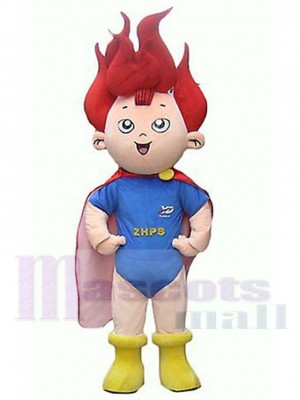 Boy Elf Mascot Costume Cartoon with Red Hair