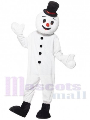 Black Hat Snowman Mascot Costume Cartoon