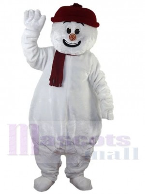 White Snowman Mascot Costume Cartoon