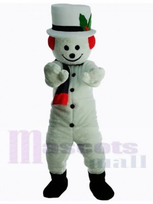 Smiling Snowman Yeti Mascot Costume Cartoon