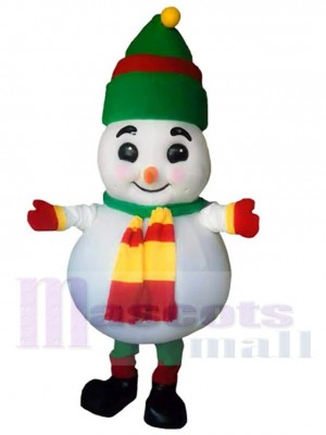 Cute Belly Billowing Snowman Yeti Mascot Costume Cartoon