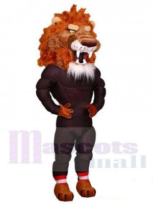 Muscular Lion Mascot Costume Animal in Sportswear