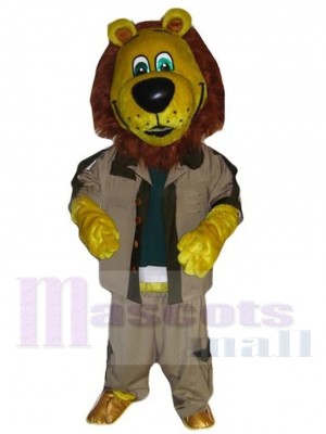 Yellow Lion Mascot Costume Animal in Tooling Jacket