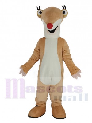 Ground Sloth with Red Nose Sid for Ice Age Mascot Costume Animal