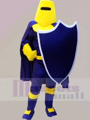 Blue and Yellow Knight Warriors Mascot Costumes People