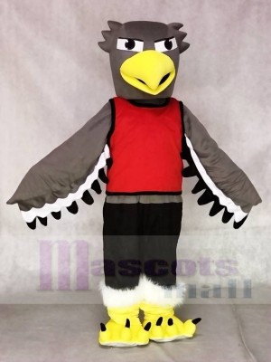 Grey Seahawk with Red Shirt Mascot Costumes Animal