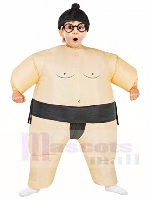 Black Japanese Fat Man Sumo Inflatable Halloween Christmas Costumes for Kids