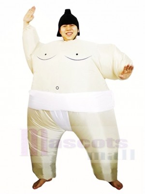 White Japanese Fat Man Sumo Inflatable Halloween Christmas Costumes for Adults