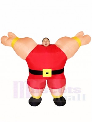 Red Weightlifter Weight Lifting Inflatable Halloween Christmas Costumes for Adults