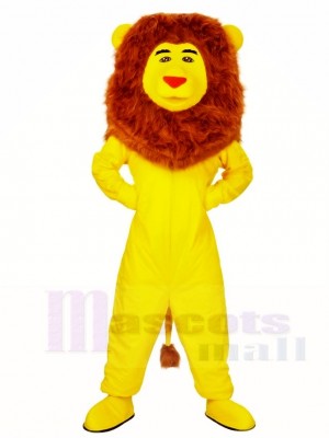 Yellow Lion Brown Mane Mascot Costumes Animal