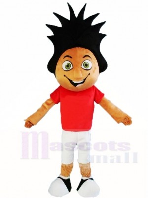 Red Shirt Sport Boy Mascot Costumes People