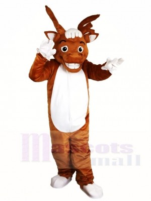 Cute Brown Elk Wapiti Moose Mascot Costumes Animal