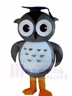 Gray Doctor Owl Mascot Costumes with Cap Animal