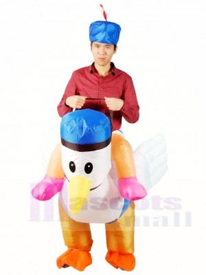 Ride on Sea Gull Rooster Chicken Cock Inflatable Halloween Xmas Costumes for Adults