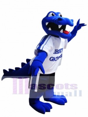 Cute Royal Blue Crocodile Mascot Costume Alligator Mascot Costumes with White Shirt Animal