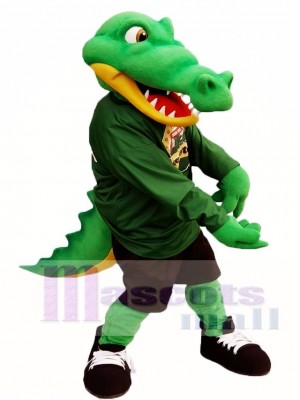 Cute Green Athlete Crocodile Mascot Costume Alligator Mascot Costumes Animal