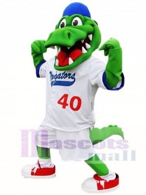 Blue Hat Athlete Crocodile Mascot Costume Alligator Mascot Costumes