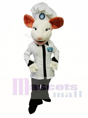 Alpina Mouse Mascot Costume White Mouse Cook Mascot Costume Animal