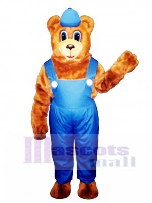 New Billy Bear with Overalls & Hat Mascot Costume Animal 