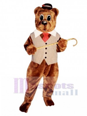 Pa Bear with Vest, Hat & Tie Mascot Costume Animal 
