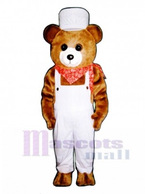 Choo-Choo Bear with Overalls & Hat Christmas Mascot Costume Animal 