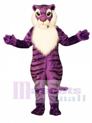 Cute Purple Tiger Mascot Costume Animal 