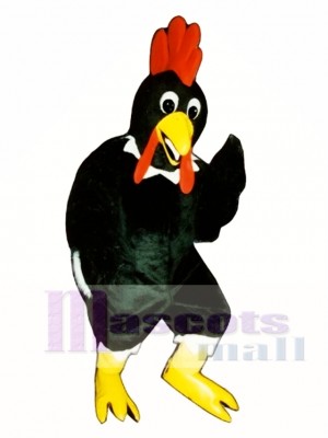 Cute Black Rooster Mascot Costume