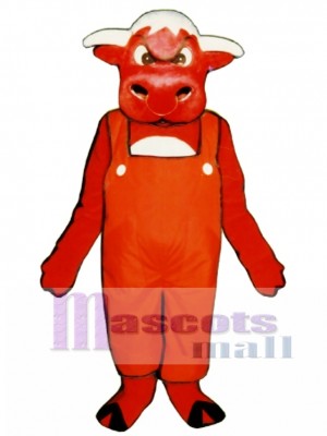 Angry Bull with Overalls Mascot Costume