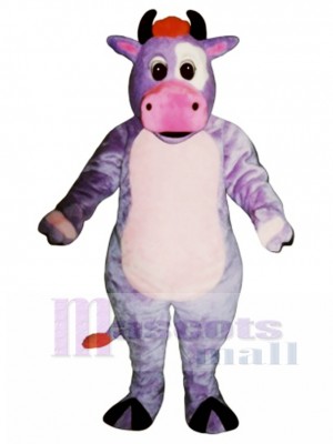 Cute Purple Cow Mascot Costume Animal 