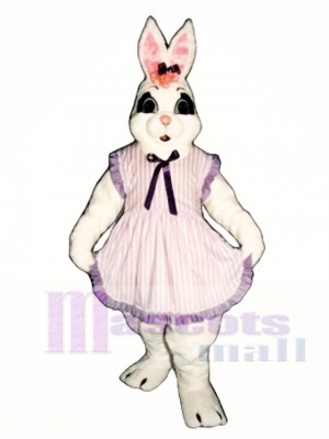 Cute Cindy Easter Bunny Rabbit with Apron Mascot Costume Animal