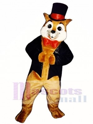 Cute Sly Fox with Hat, Jacket & Bowtie Mascot Costume Animal