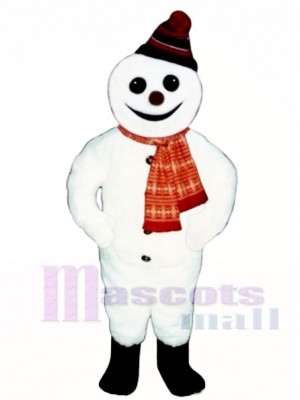 Smiling Snowman with Hat & Scarf Mascot Costume Christmas Xmas