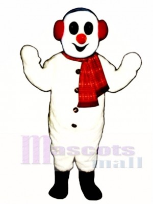 Snowman with Earmuffs & Scarf Mascot Costume Christmas Xmas