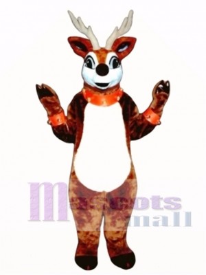 Cute Reindeer with Lite-up Nose Collar & Cuffs Mascot Costume Animal