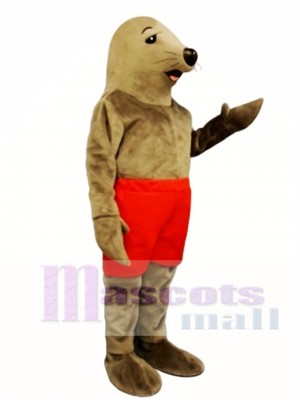 Cute Sunning Seal with Shorts Mascot Costume Animal