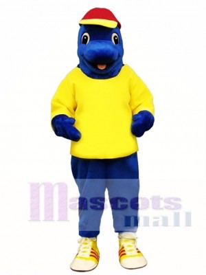 Cute Blue Fish with Shirt & Hat Mascot Costume Animal
