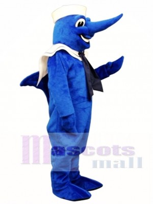 Cute Swordfish with Hat & Collar Mascot Costume Animal