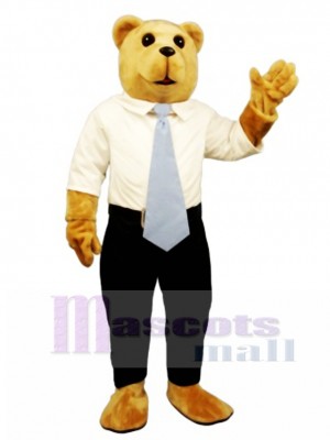 New White Collar Bruce Bear Mascot Costume Animal 