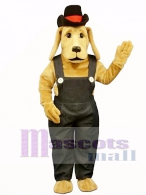 Cute Farmer Dog Mascot Costume Animal